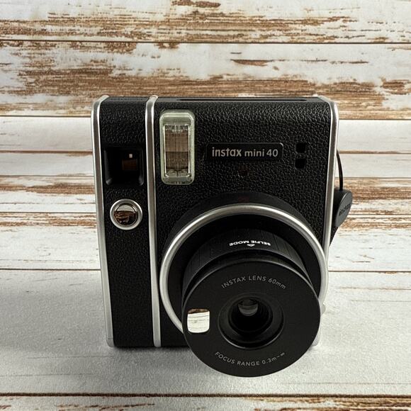 Fujifilm Instax Mini 40 Instant Camera Black Silver – Tested & Fully Functional - Picture 1 of 5